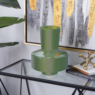 The Novogratz Green Glass Vase - 11 x 10 x 12