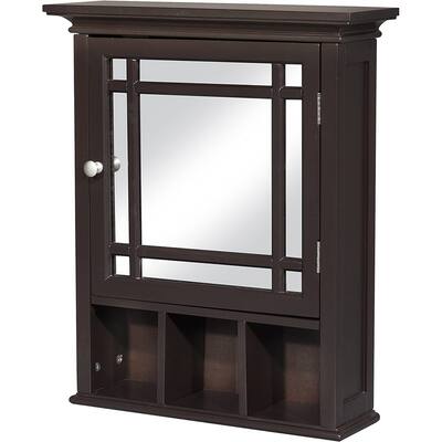 Wooden Medicine Cabinet with Mirrored Door, Espresso