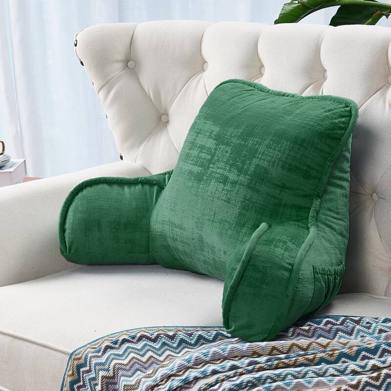 Textured Velvet Bedrest Reading Pillow Cover & Filling