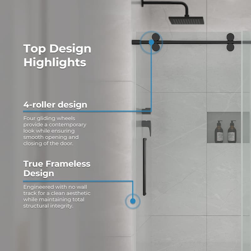 Ove Decors 15SGP-ORLA60 Reva 74" High x 60" Wide Sliding Frameless