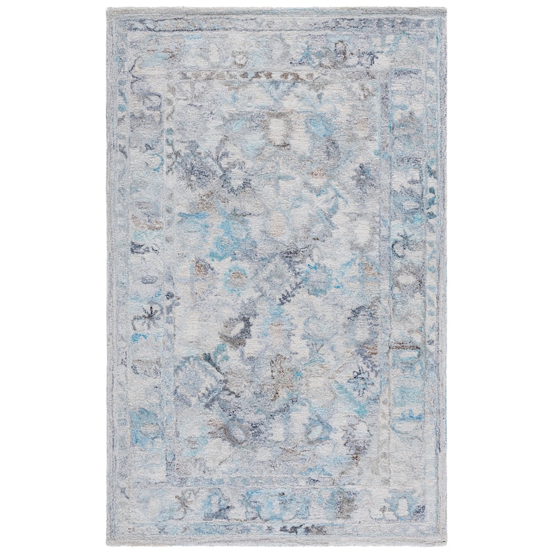 SAFAVIEH Handmade Marquee Lazarina Rug - 4' x 6' - Light Blue/Beige