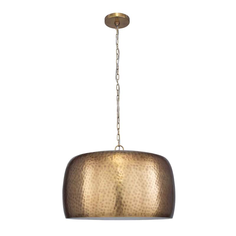 Uttermost Lemont Hammered Brass 1 Light Pendant - N/A