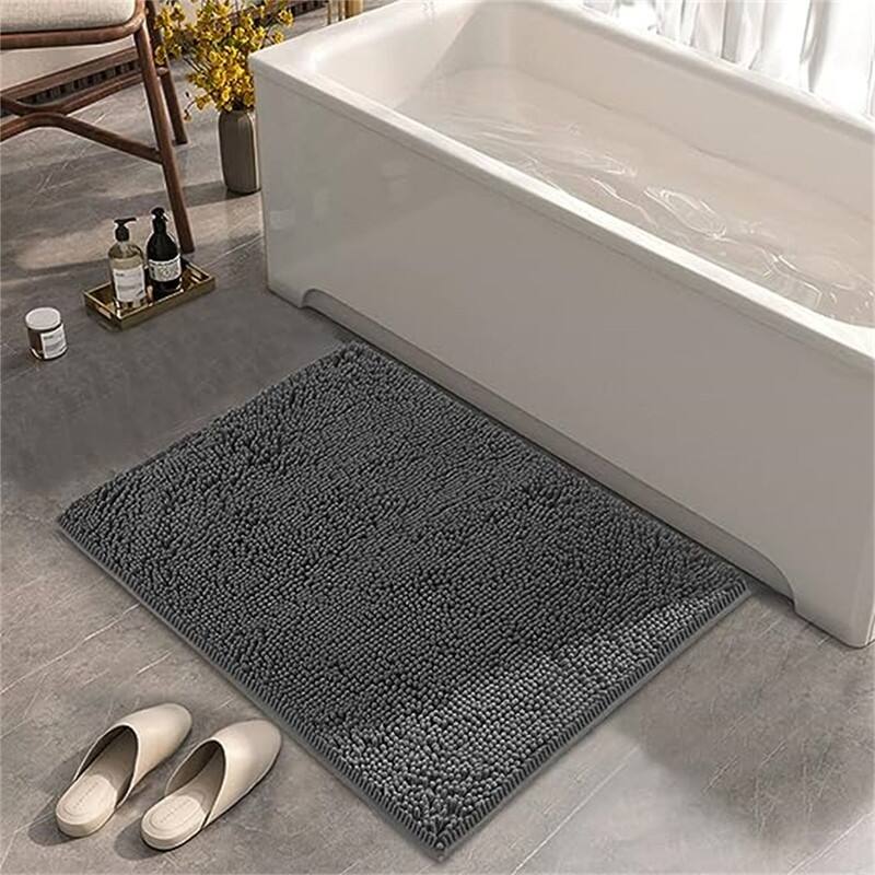 Non-Slip Bath Mat - Dark Grey - 17"×24"