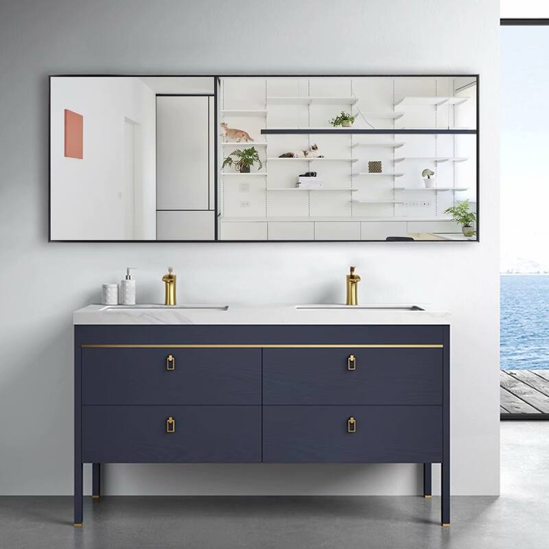 Modern Aluminum Alloy Thin Framed Full Length Floor Mirror