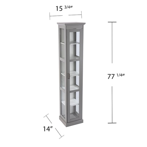 Porch & Den Balcom Transitional Gray Wood Curio