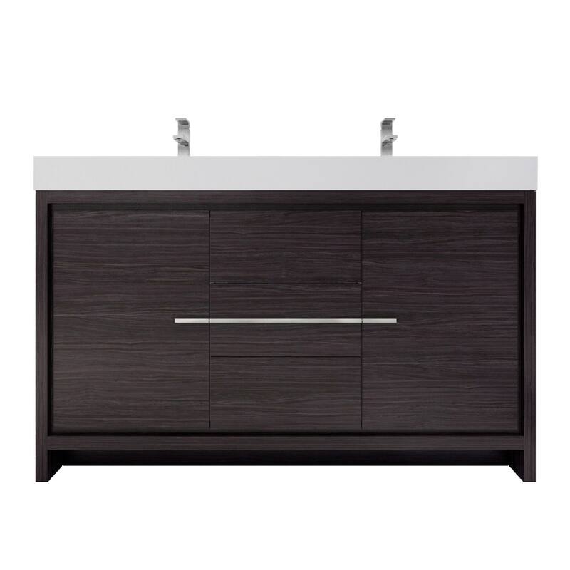 Dove 60'' Freestanding Vanity with Double Reinforced Acrylic Sink