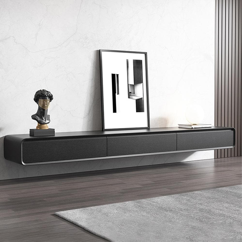 Floating Modern TV Stand for Living Room, Wall-Mounted Entertainment Center with Storage Drawers, Solid Wood, Fully-Assembled