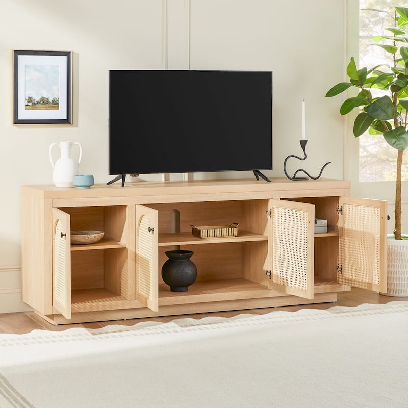 Middlebrook Contemporary TV Stand and Sideboard with Rattan Doors