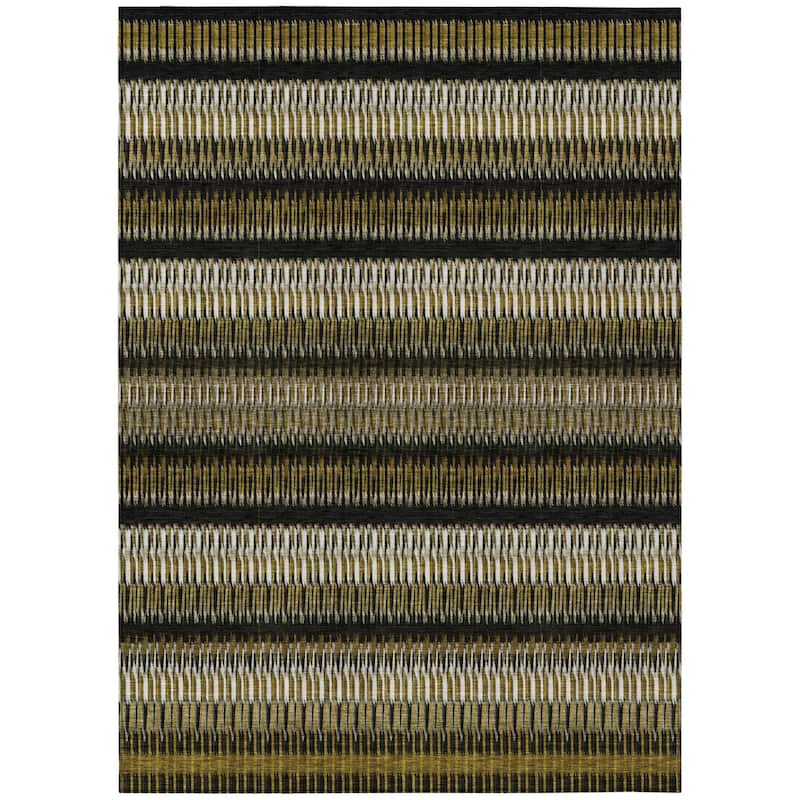 HomeRoots Striped Transitional Rectangle Outdoor Rug