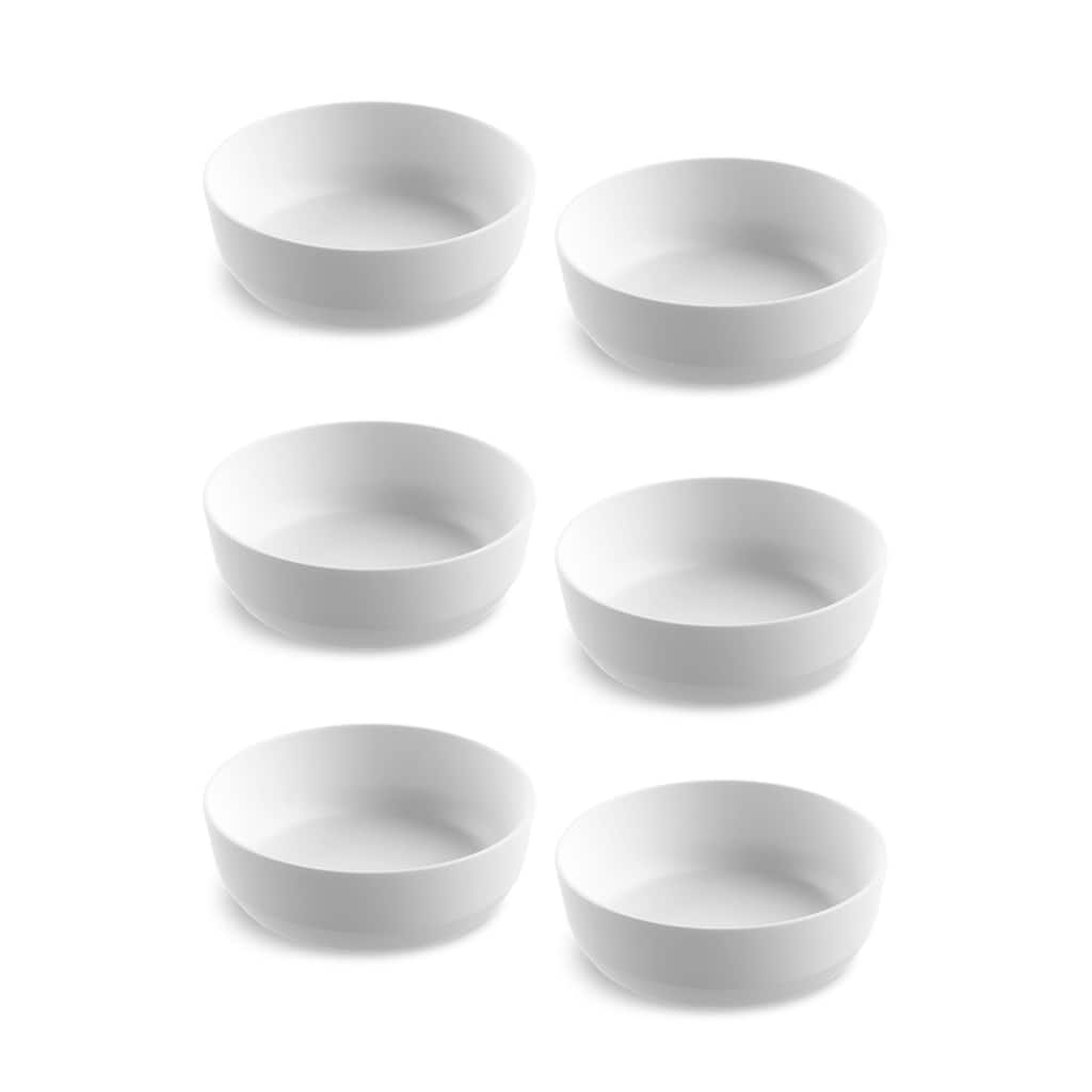 Abode Homewares by TarHong Edge Matte White Dinner Bowl, 7.4"/42.5oz.Set of 6