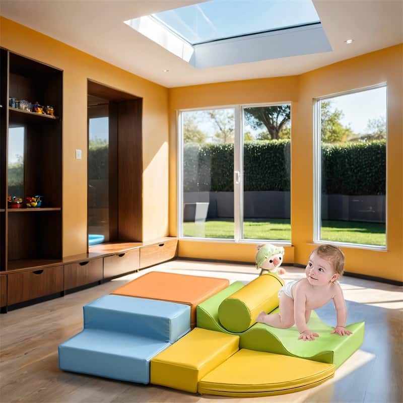 6 Piece Soft Climb and Crawl Foam Playset for Kids