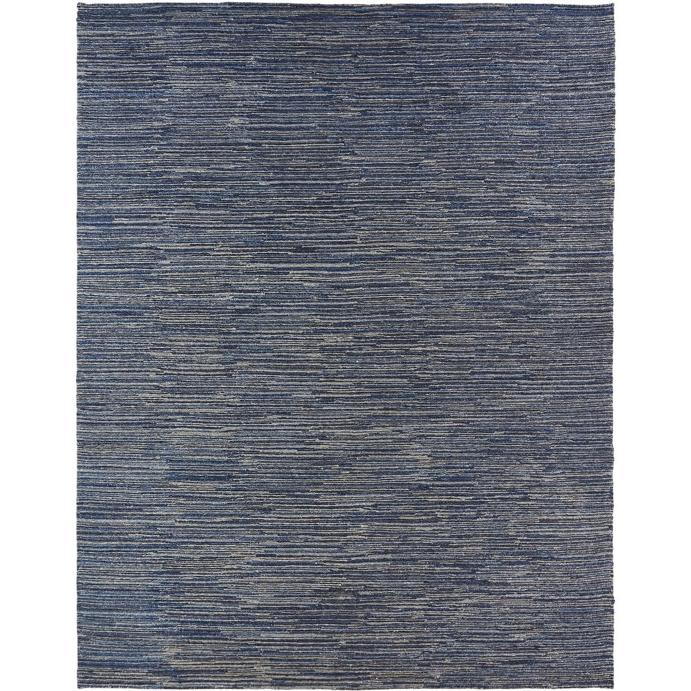 Modern Blue Flatweave Weave 100% Viscose Area Rug
