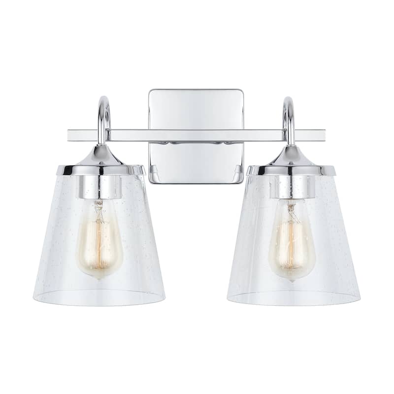 Jayne 2-light Bath/ Vanity Fixture w/ Clear Seeded Glass