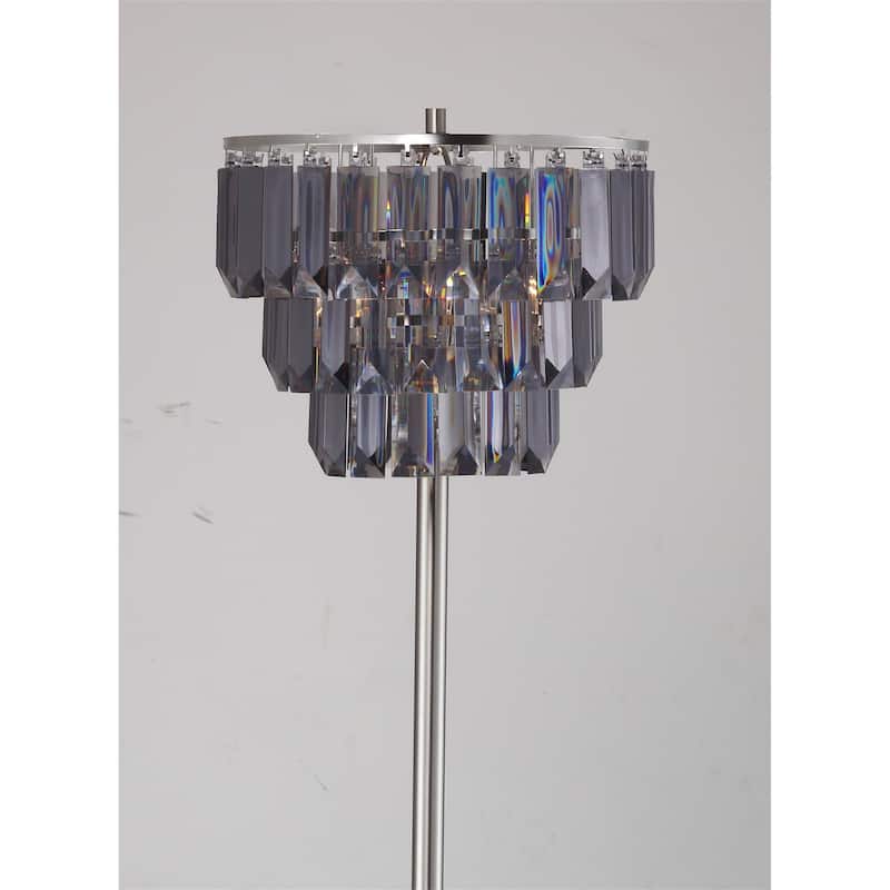 60.5"h Contemporary Crystal Shade Floor Lamp 
