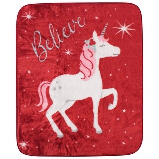 Hudson Baby Infant Girl High Pile Plush Blanket, Christmas Unicorn, One Size - Christmas Unicorn - One Size
