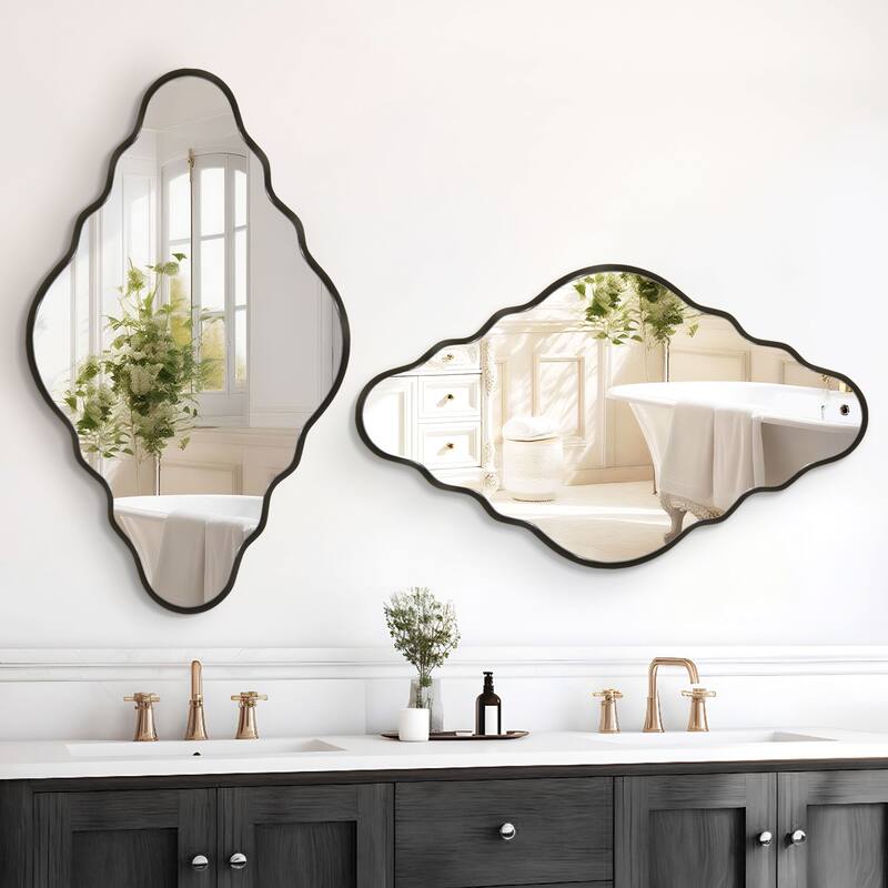 Modern Irregular Aluminum Alloy Framed Decorative Wall Mirror