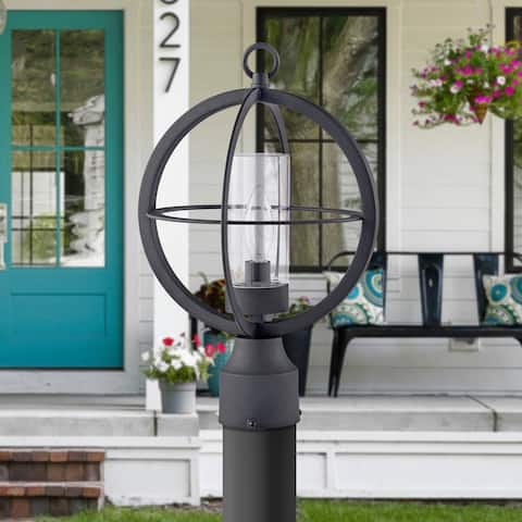 Black 1-light 9.75" Global Cage Outdoor Post Light