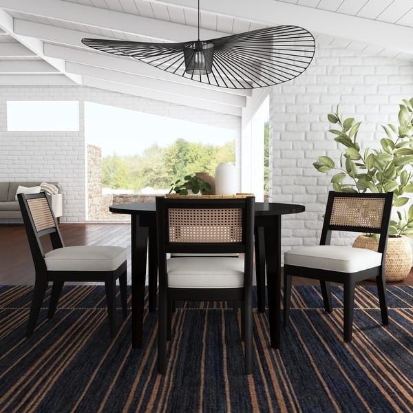 Brentwood Black Wood Round Dining Set - 47" x 30" x 47" - Bed Bath ...