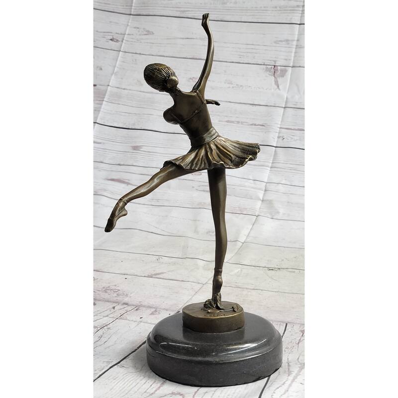 Ballerina Ballet Dancer Balancing On One Foot Bronze Figure Figurine Statue Sculpture