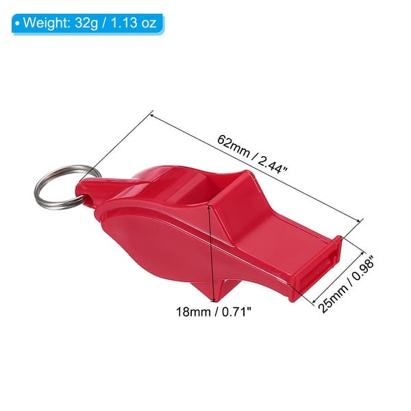 Plastic Sports Whistle with Lanyard and Mouth Grip, Super Loud, Red