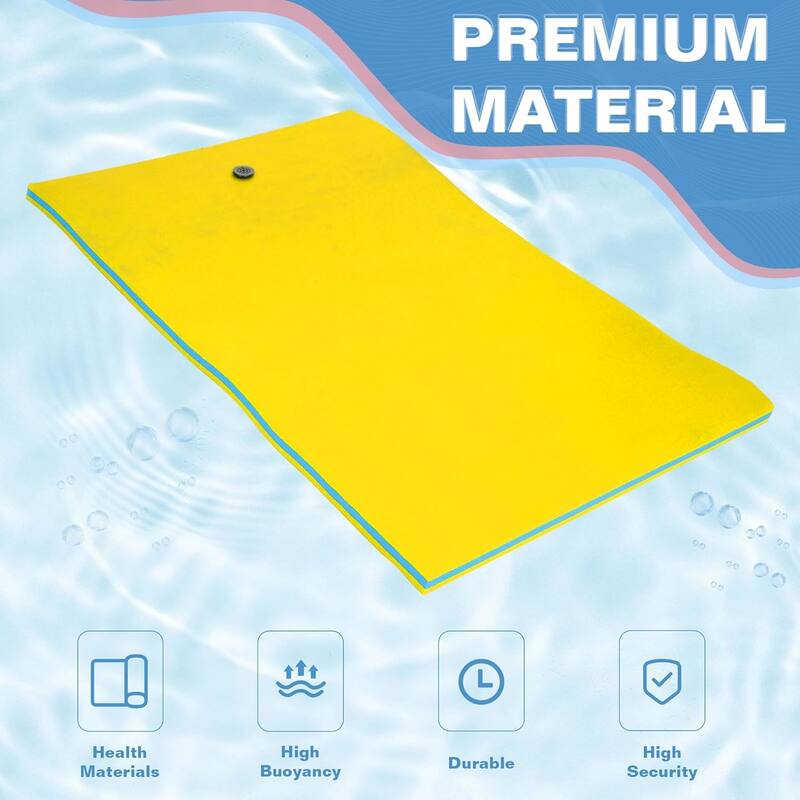 12 Ft Swimming Pool Floating Pad Foam Mat for 4-6 Adults, 3-Layer Tear-Resistant XPE Foam for Boat, Beach, Ocean, Pool, Lake