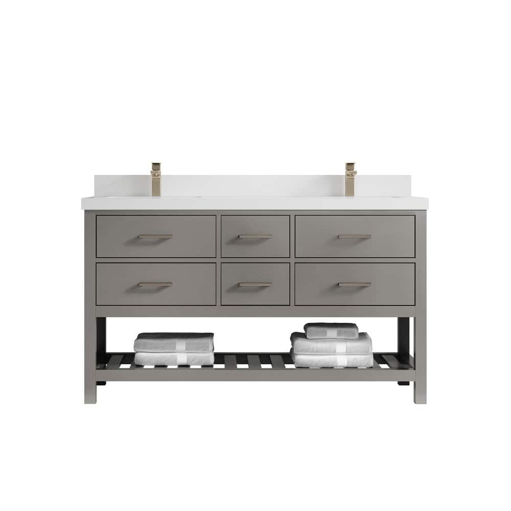 Willow Collections 60 in. W x 22 in. D Parker Double Sink Bathroom Vanity with Countertop