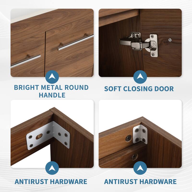 ARTCHIRLY 24/36/48/60 Inch Bathroom Vanity with Sink, Freestanding Bathroom Vanity with Soft Close Door and Shelf