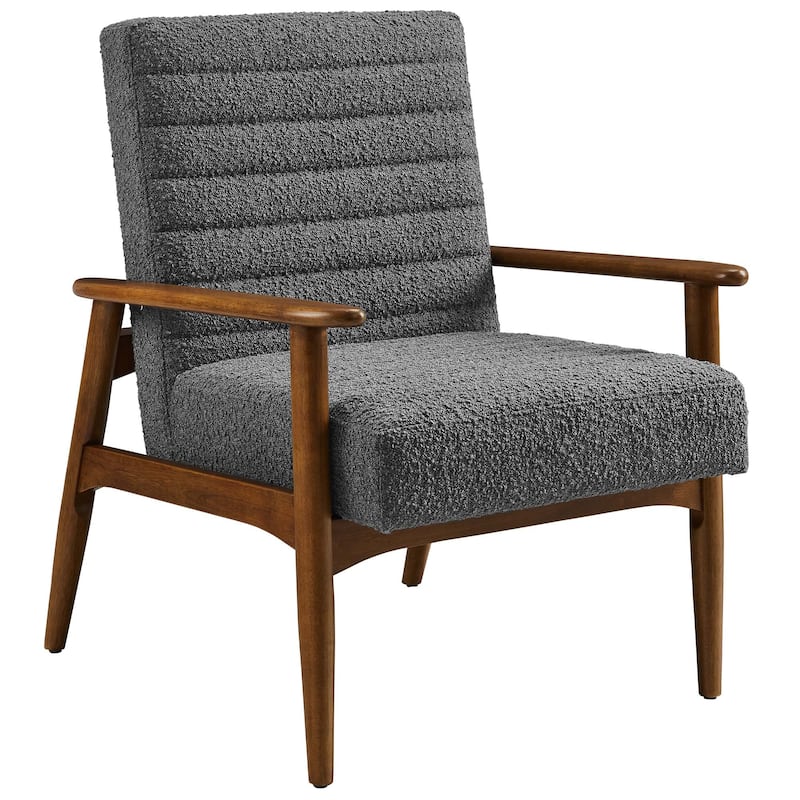 Jensen Boucle Fabric Accent Chair in Ivory