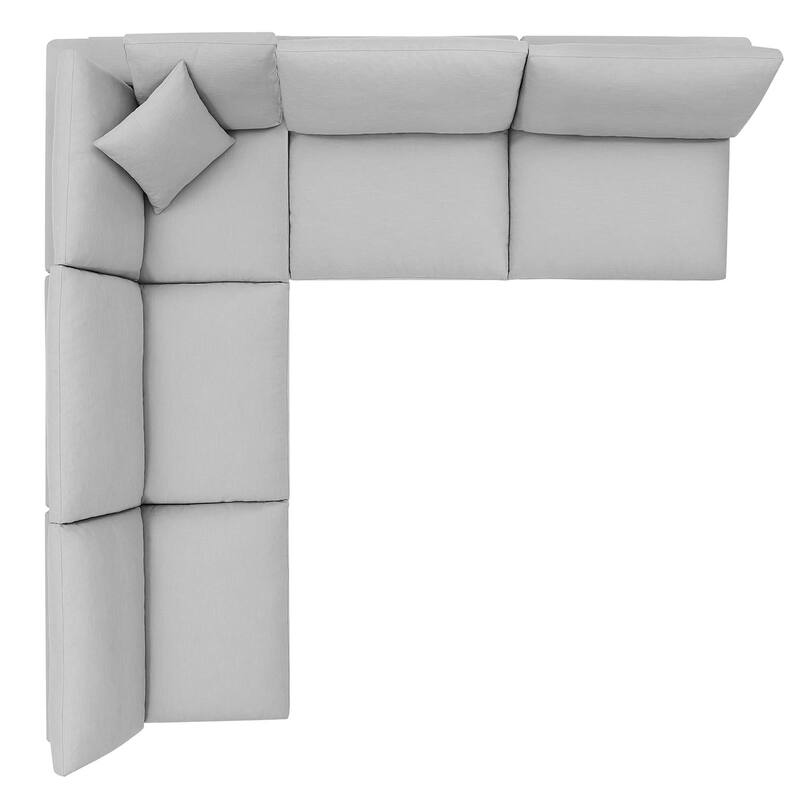 Commix 5-Piece Down Filled Overstuffed Armless Sectional Sofa