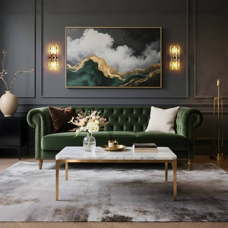 Modern 2-Light Glam Crystal Bathroom Vanity Lights Gold Wall Sconce - W6" x H12"