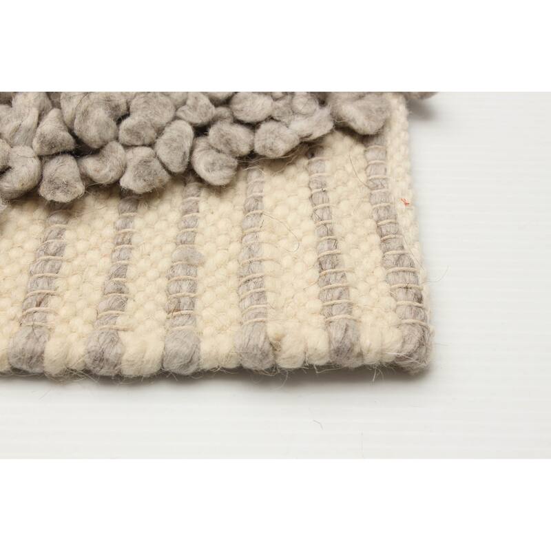 ECARPETGALLERY Braid weave Sienna Cream Wool Rug - 5'2 x 7'9