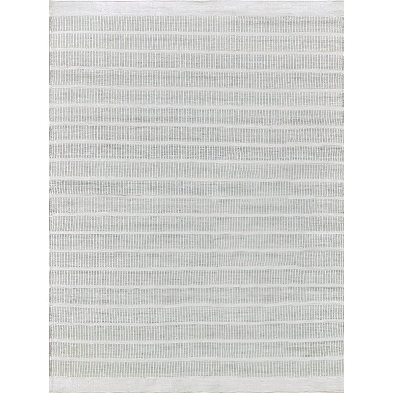 Boca Indoor/Outdoor Flatweave PET yarn Light Silver Area Rug.