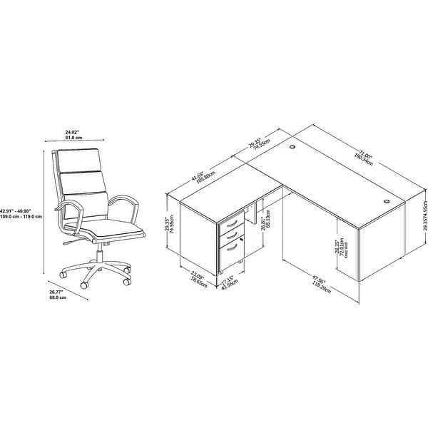 Studio C 72W L Shaped Desk and Chair Set by Bush Business Furniture