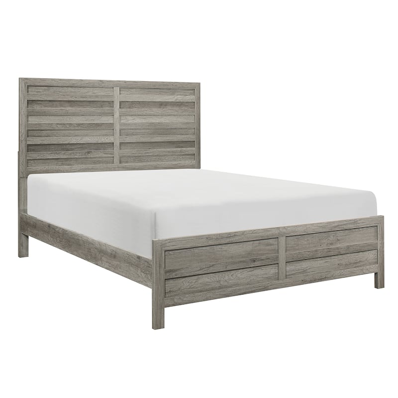 Weathered Gray Queen Bed Rustic Style