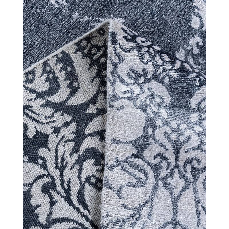 Modern One-of-a-Kind Hand-Knotted Area Rug - White, 9' 2" x 12' 4" - 9' 2" x 12' 4"