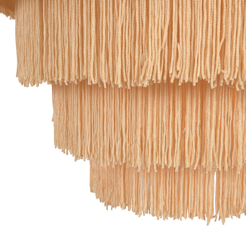 Boho 5-Tier Metal Chandelier with Fringe - 16.5"L x 16.5"W x 15.0"H