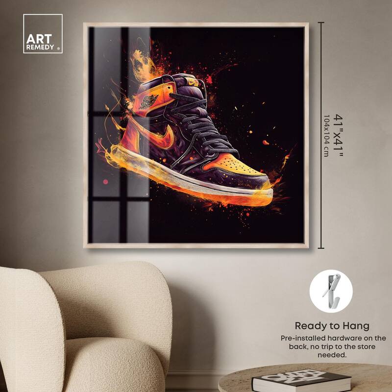 Jumpman on Fire II Shadowbox by Art Remedy