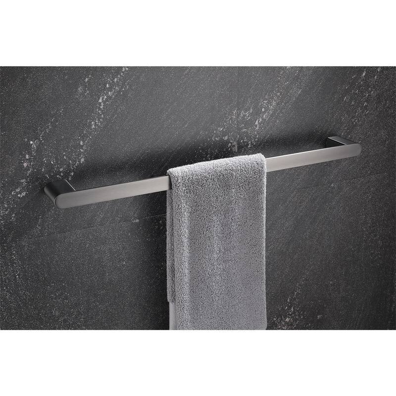 5 Piece Bathroom Hardware Set Grey Bathroom Accessories Set Wall Mount Stainless Steel Towel Holder Bar Set