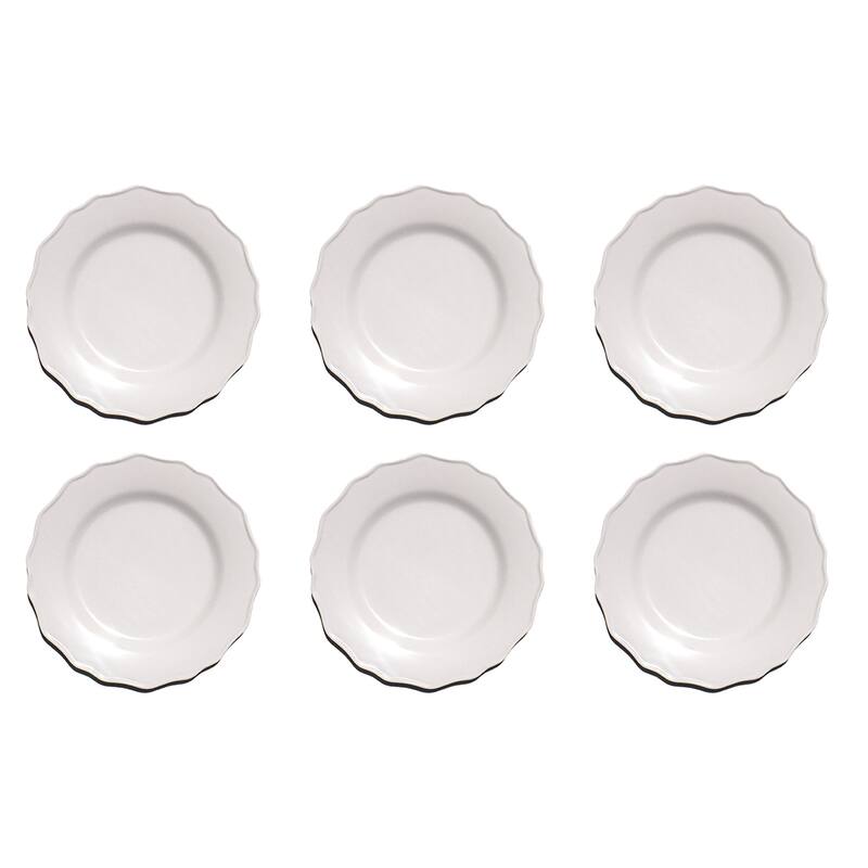 Abode Homewares Scallop NewWave Melamine Salad Plate - Cream - 8.7" - Set of 6 - Cream