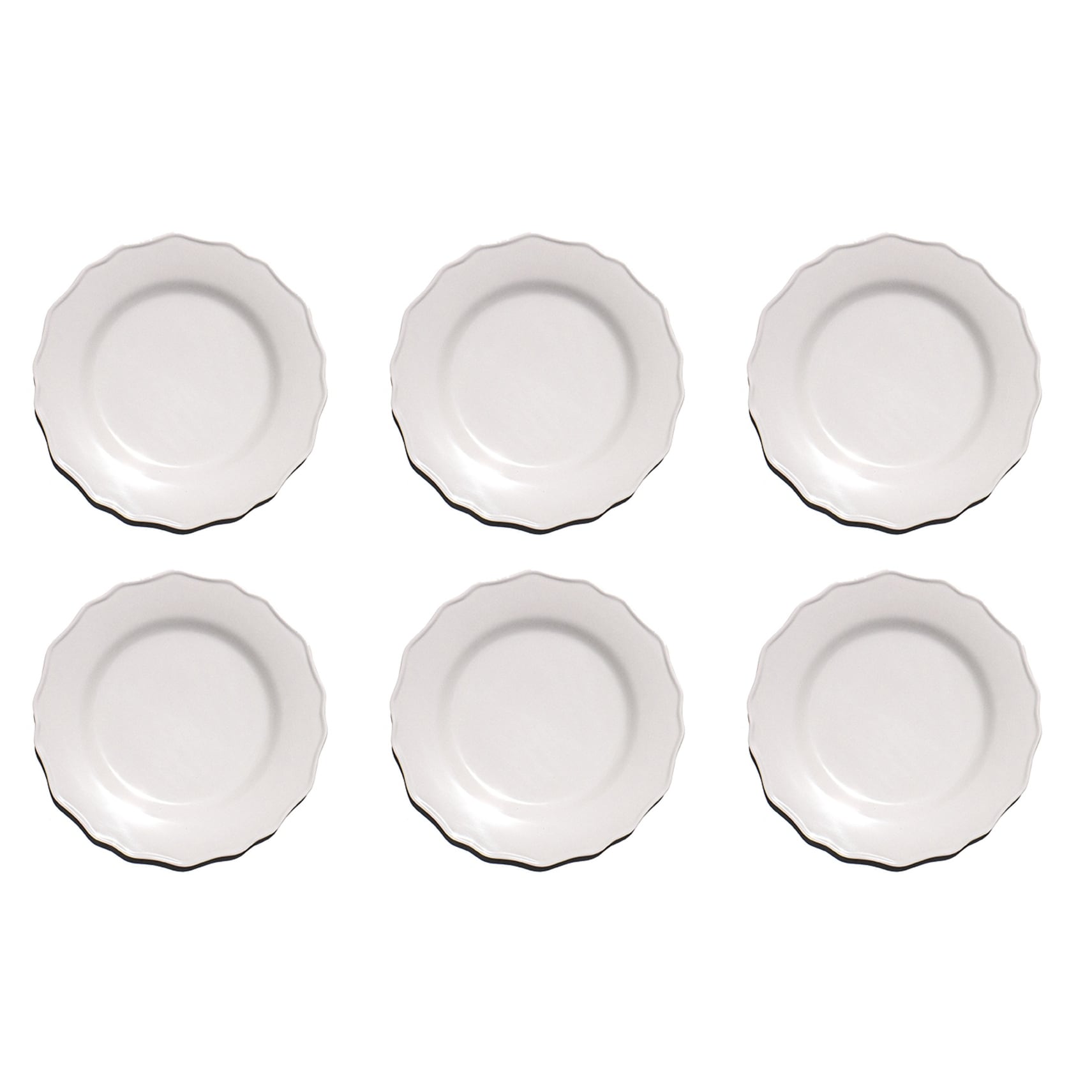 Abode Homewares Scallop NewWave Melamine Salad Plate - Cream - 8.7" - Set of 6