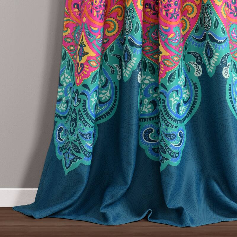 Lush Decor Boho Chic Room Darkening Window Curtain Panel Pair