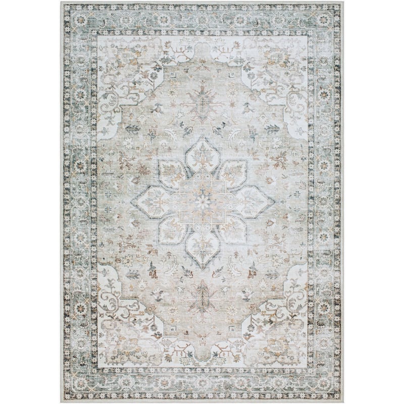 Livabliss Traditional Lavable Medallion Washable Area Rug