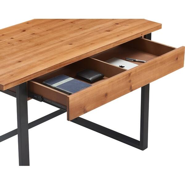 Serta Leighton Writing Desk Wood And Black Metal Overstock 25658228