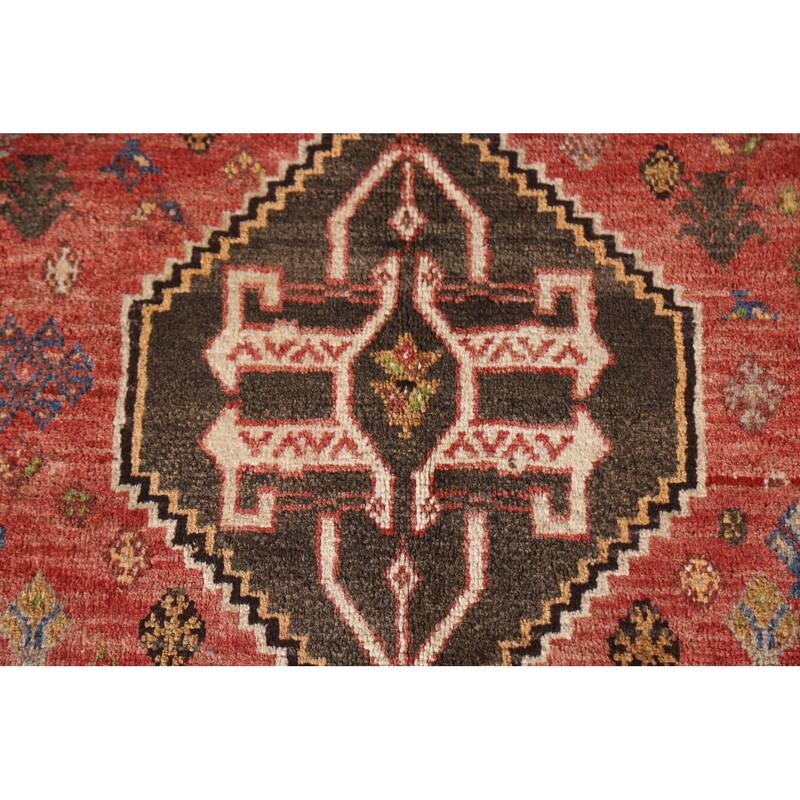 Vegetable Dye Shiraz Persian Vintage Area Rug Hand-Knotted Wool Carpet - 6'0"x 9'11"