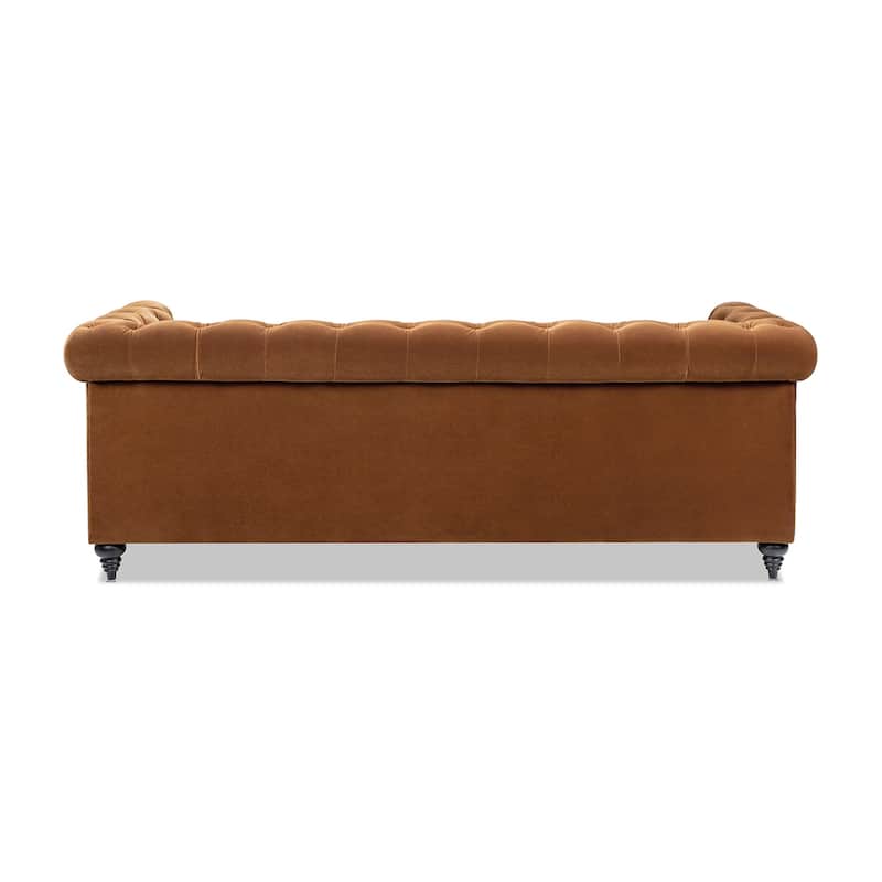 Alto 88" Mid-Century Tufted Rolled Arm Velvet Chesterfield Sofa