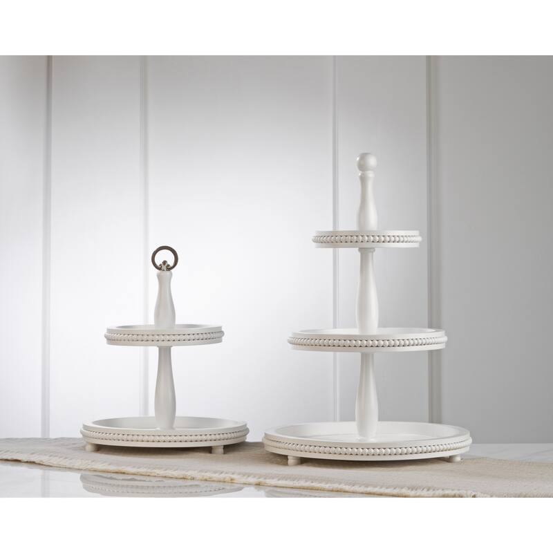 Round Tiered Wooden Beaded Stand