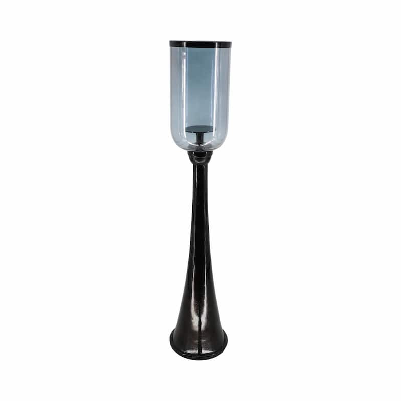 Modern Metal and Glass Floor Candle Stand for Pillar Candles