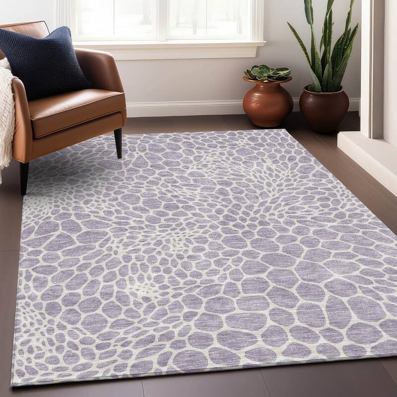 Premium Washable Super Soft Contempory Prints Mayfield Rug - Lilac - 2'6" x 3'10"
