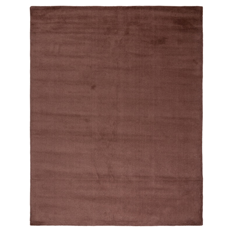 SAFAVIEH Handmade Himalaya Kaley Solid Wool Rug - 9' x 12' - Brown