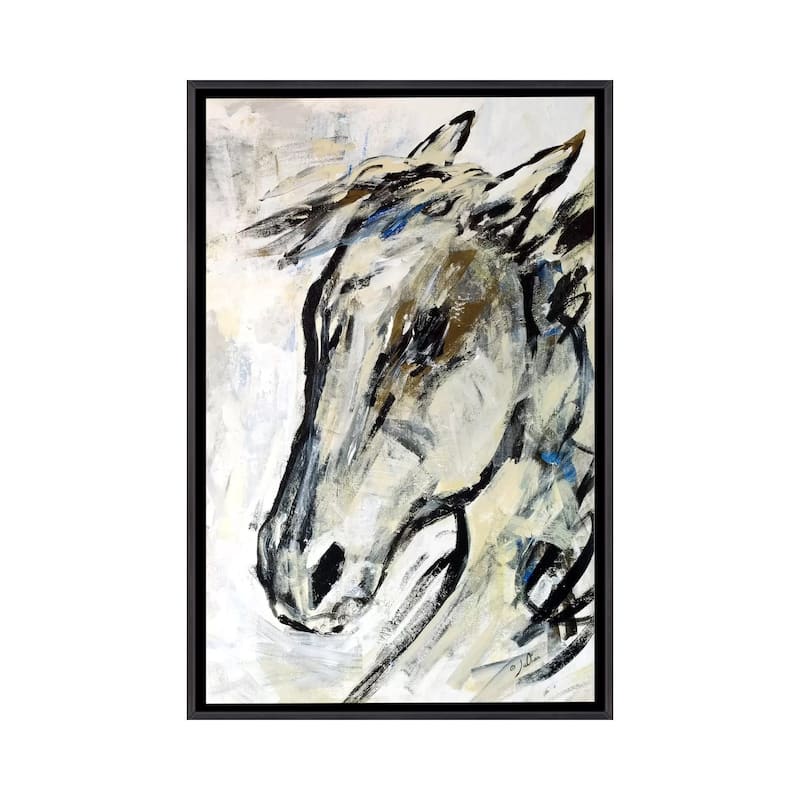 iCanvas "Picasso's Horse II" by Julian Spencer Framed - Ebony - 26x18